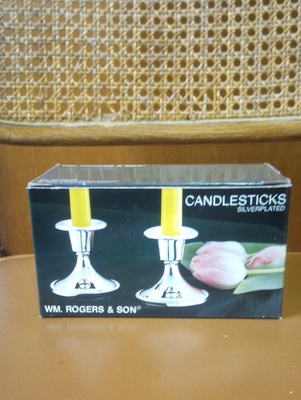 NIB Set of 2 Wm. Rogers & Son Silverplated Candlesticks, Vintage 1993